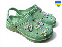 Кроксы Rai Shoes 413 фісташка в магазине Фонтан Обуви