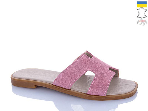Шлепанцы Garti 64 рожевий замш в магазине Фонтан Обуви