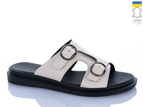 Шлепанцы Sali 112 бежевий к чор-п. в магазине Фонтан Обуви