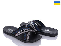 Шлепанцы Gurkem TRK2026-007 чорний-сірий-синій в магазине Фонтан Обуви