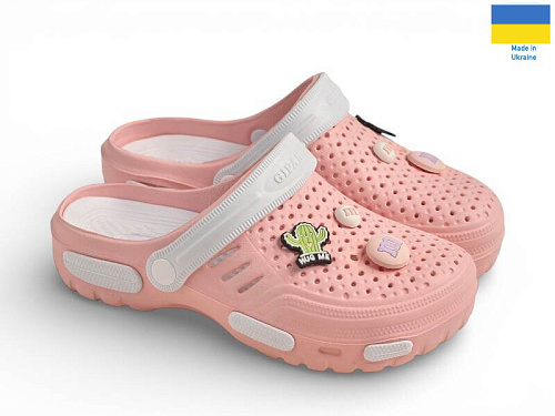 Кроксы Rai Shoes СД48 персик в магазине Фонтан Обуви