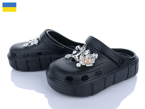 Кроксы Golden Lion 152-2-1 чорний в магазине Фонтан Обуви