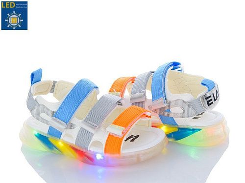 Босоножки Angel DL48-CB17122 orange-grey-blue LED в магазине Фонтан Обуви