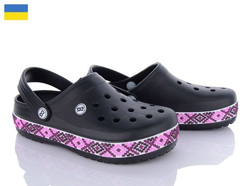 Кроксы Roks Dago 422 чорний-рожевий в магазине Фонтан Обуви