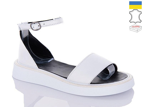 Босоножки Garti 0143 білий шкіра в магазине Фонтан Обуви