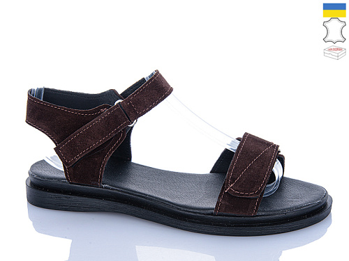 Босоножки Sali 13 шоколад з чор-п. в магазине Фонтан Обуви
