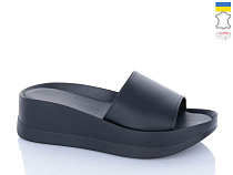 Шлепанцы Garti 0133 чорний шкіра в магазине Фонтан Обуви