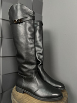 Сапоги garti 1912 чорна шкіра байка в магазине Фонтан Обуви