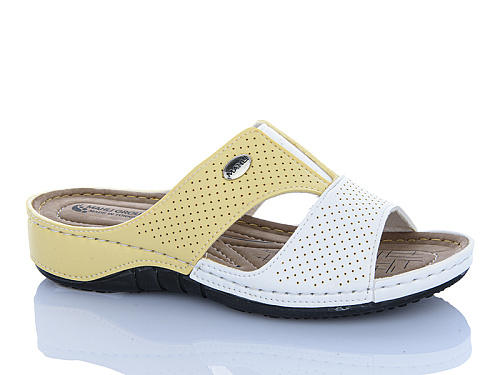 Шлепанцы Sali One 209-19 жов-білий в магазине Фонтан Обуви