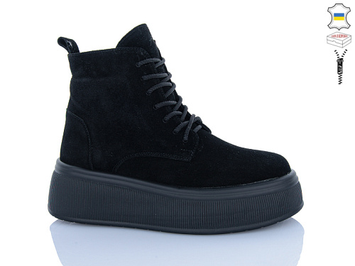 Ботинки Sali 92 чорний з чор-п.зима в магазине Фонтан Обуви