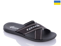 Шлепанцы Gurkem TRK2026-1 чорний-білий батал в магазине Фонтан Обуви