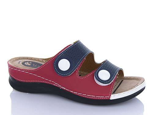 Шлепанцы Sali One 201-67-8 синій-червоний в магазине Фонтан Обуви