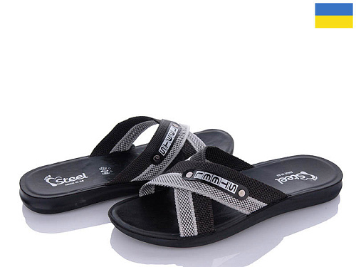 Шлепанцы Gurkem TRK2026-007 сірий-чорний в магазине Фонтан Обуви