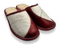 Тапочки Rai Shoes Капці 1 жін.беж-бордо в магазине Фонтан Обуви