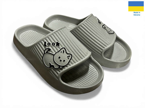 Шлепанцы Rai Shoes 104 сірий в магазине Фонтан Обуви
