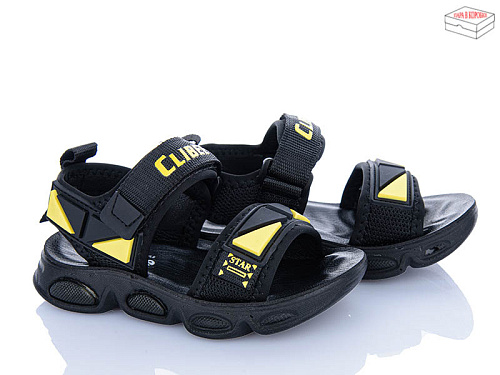 Босоножки Apawwa Z850A black-yellow в магазине Фонтан Обуви