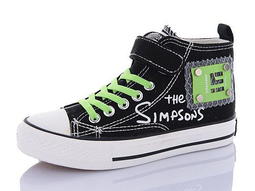 Кеды Comfort-Baby 9111 чор-зелен.(31-37) в магазине Фонтан Обуви