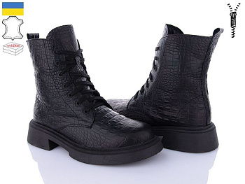 Ботинки Royal Shoes 19 black croco хутро в магазине Фонтан Обуви