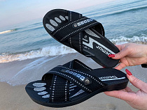 Шлепанцы Gurkem TRK2026-1 чорний-білий в магазине Фонтан Обуви