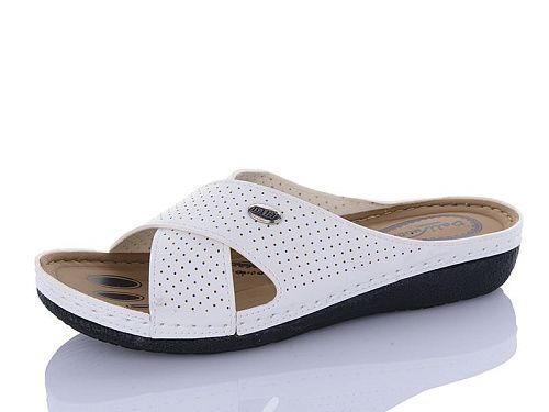 Шлепанцы Sali One 1412 білий батал в магазине Фонтан Обуви