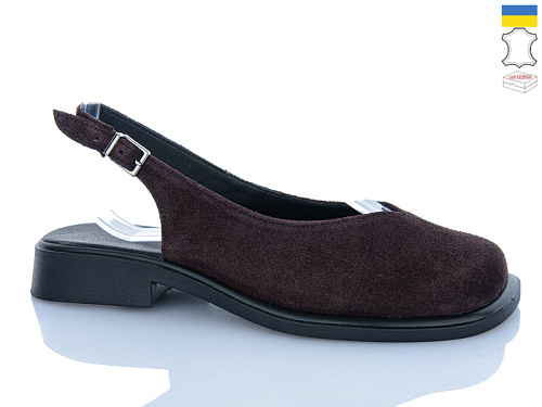 Босоножки Sali 171 шоколад з чор-п. в магазине Фонтан Обуви