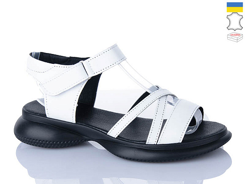 Босоножки Sali 115 білий чор-п. в магазине Фонтан Обуви