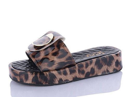 Шлепанцы Sali One 101 лео-коричневий в магазине Фонтан Обуви