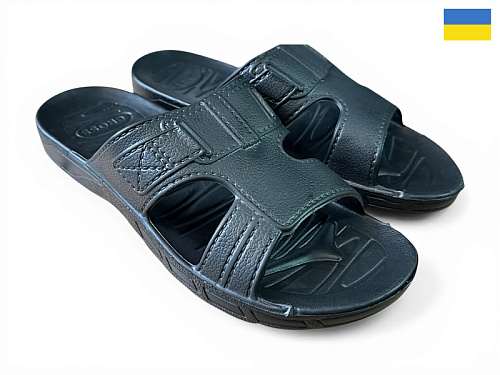 Шлепанцы Rai Shoes Шкіра чорний в магазине Фонтан Обуви