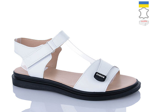 Босоножки Sali 702 білий чор-п. в магазине Фонтан Обуви