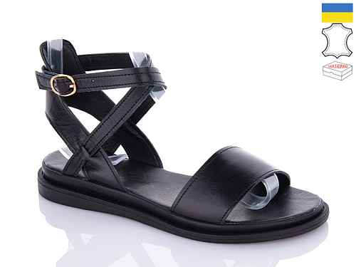 Босоножки Garti 145 чорний шкіра в магазине Фонтан Обуви