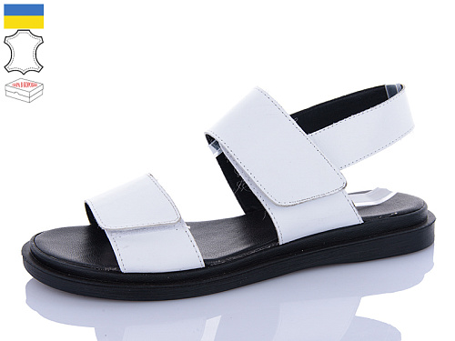 Босоножки Sali 66 білий чор-п.батал в магазине Фонтан Обуви