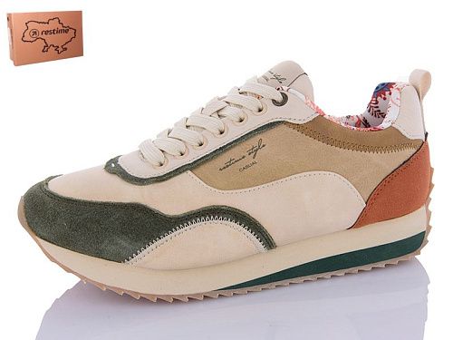 Кроссовки Restime JWO24373 beige-khaki в магазине Фонтан Обуви