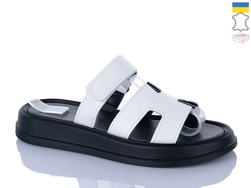Шлепанцы Sali 1501-25 білий чор-п. в магазине Фонтан Обуви