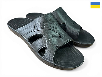 Шлепанцы Rai Shoes Пряжка чорний в магазине Фонтан Обуви