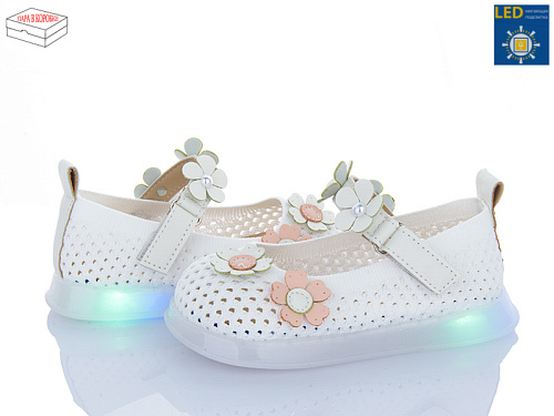 Туфли Poni Kids A1081 white LED в магазине Фонтан Обуви