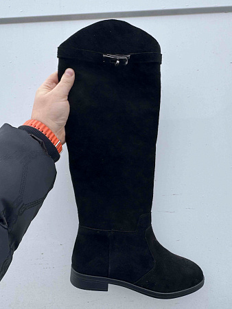 Сапоги garti 1912 чорний замш байка в магазине Фонтан Обуви