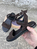 Босоножки 145 корич замш в магазине Фонтан Обуви