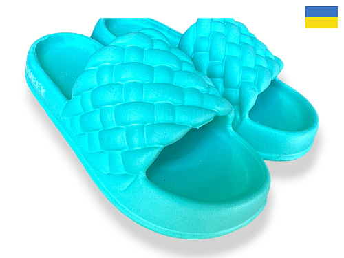 Шлепанцы Rai Shoes 2001 бірюзовий в магазине Фонтан Обуви