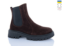 Ботинки Sali 188 коричневий з чор-п.зима в магазине Фонтан Обуви