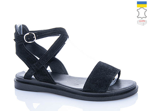 Босоножки Garti 21 чорний замш в магазине Фонтан Обуви