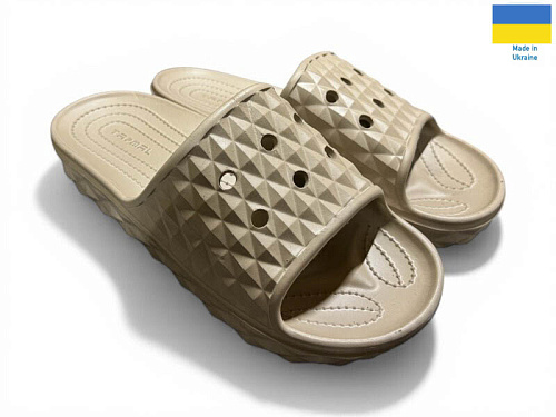 Шлепанцы Rai Shoes 117 бежевий в магазине Фонтан Обуви