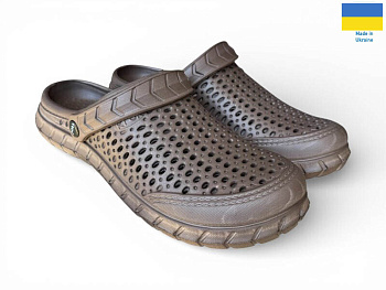 Кроксы Rai Shoes С62 шоколадний в магазине Фонтан Обуви
