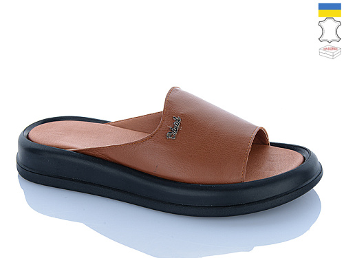 Шлепанцы Sali 504 коньяк чор-п. в магазине Фонтан Обуви