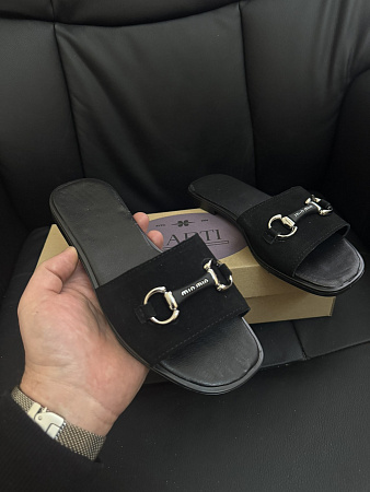 Шлепанцы 54 чорний замш в магазине Фонтан Обуви