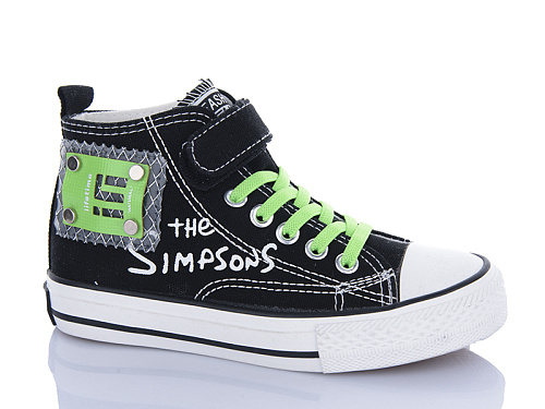 Кеды Comfort-Baby 91411-1 чор-зелений (31-37) в магазине Фонтан Обуви