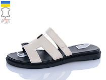 Шлепанцы Sali 88 бежевий чор-п.батал в магазине Фонтан Обуви