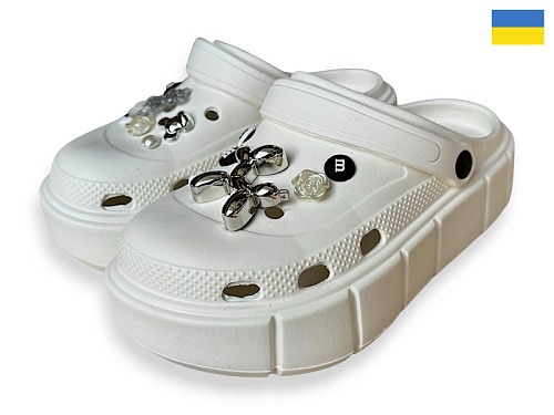 Кроксы Rai Shoes 152-2-6 білий в магазине Фонтан Обуви