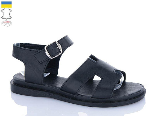 Босоножки Garti 0194 чорний шкіра в магазине Фонтан Обуви