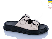 Шлепанцы Sali 91 бежевий к чор-п. в магазине Фонтан Обуви