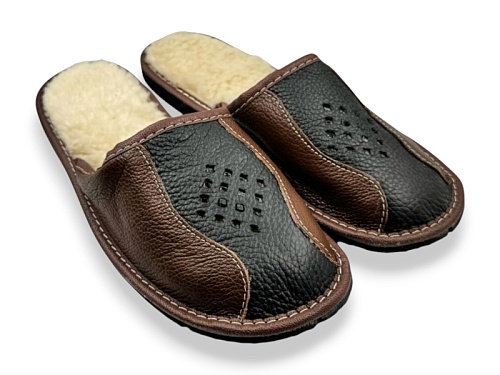 Тапочки Rai Shoes Капці 1 чол.чор-коричневий в магазине Фонтан Обуви
